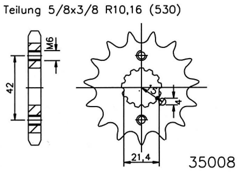 Pinion gear, 15 teeth