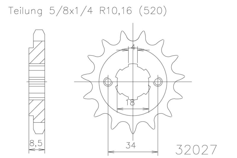 Pinion gear, 14 teeth