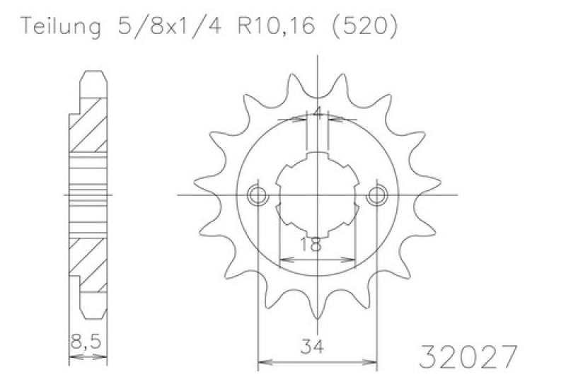 Pinion gear, 14 teeth