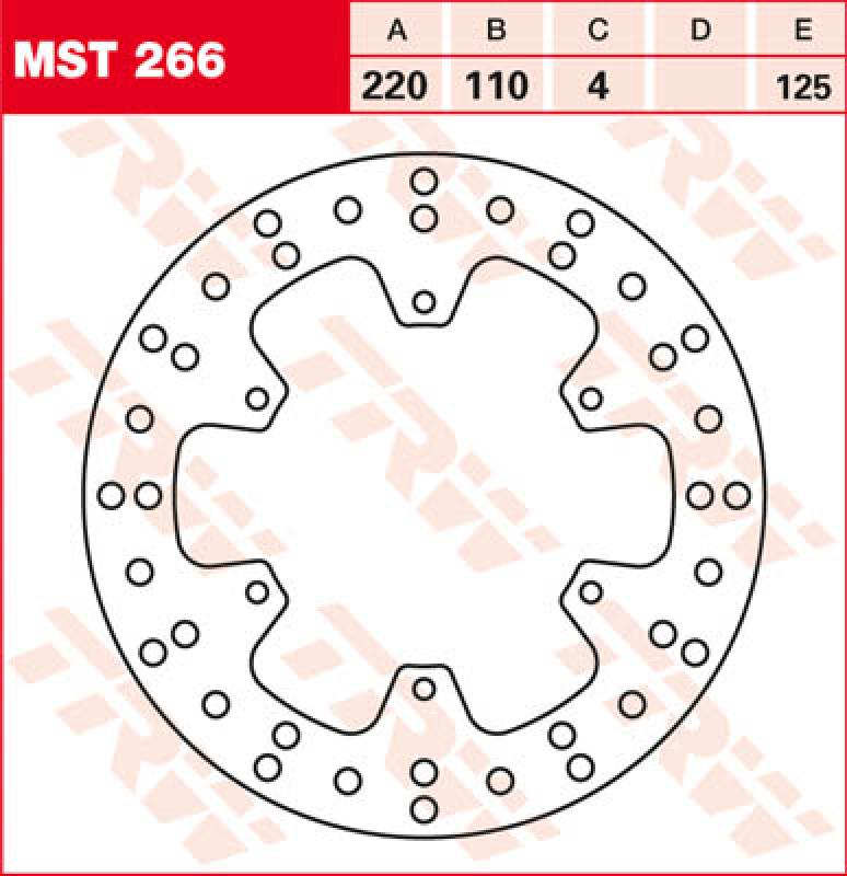 Bremsscheibe MST266, starr