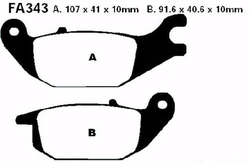 Bremsbelag - Satz Blackstuff (organisch) (EBC), FA343