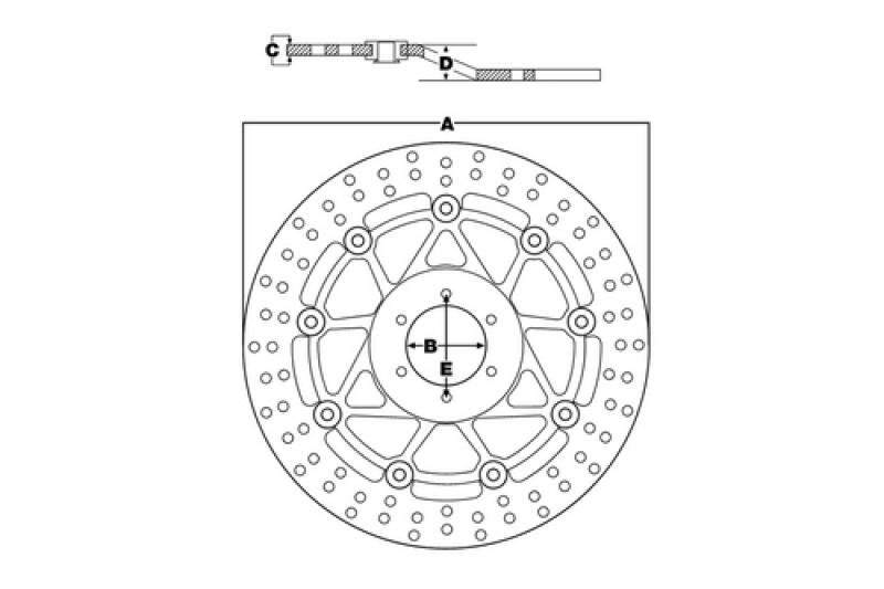 Brake disc MST322, fixed