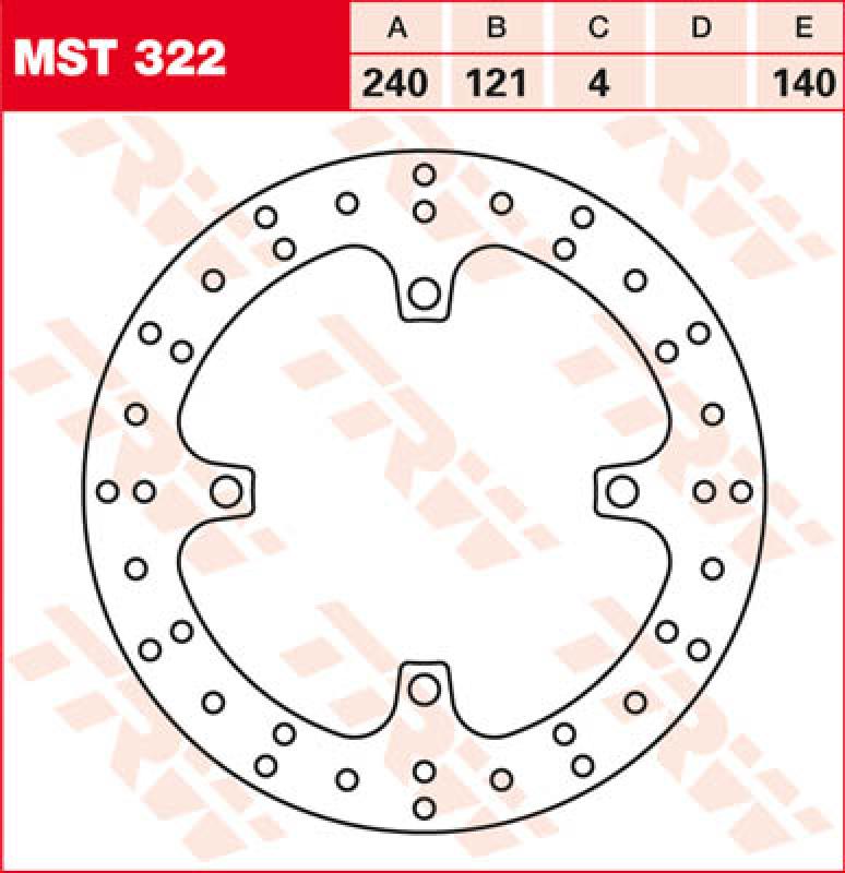 Brake disc MST322, fixed