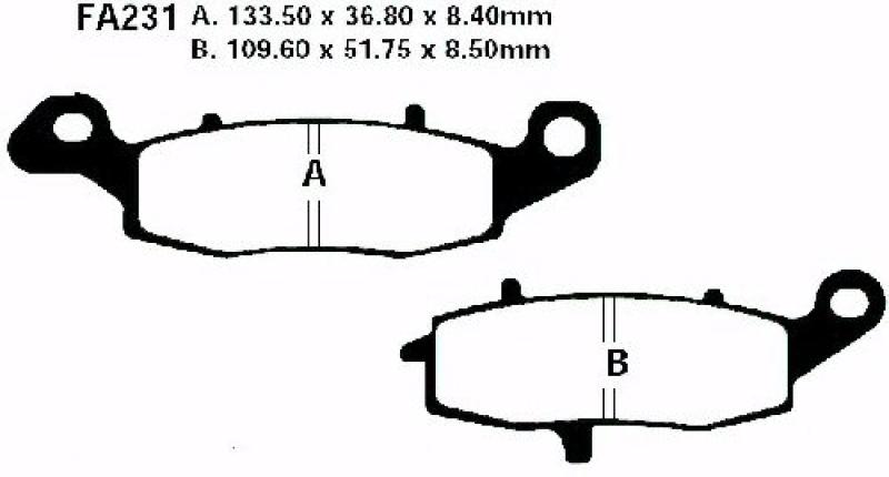 Bremsbelag - Satz Blackstuff (organisch) (EBC), FA231