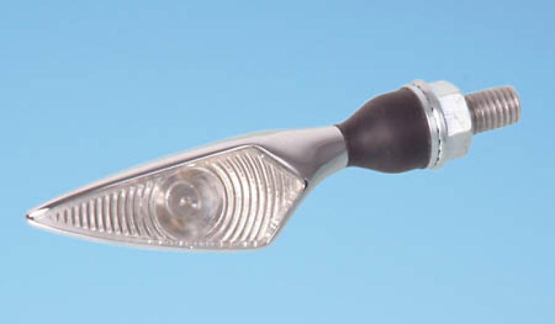 Blinker MicroRhombus verchromt, weißes Glas, vl./hr.