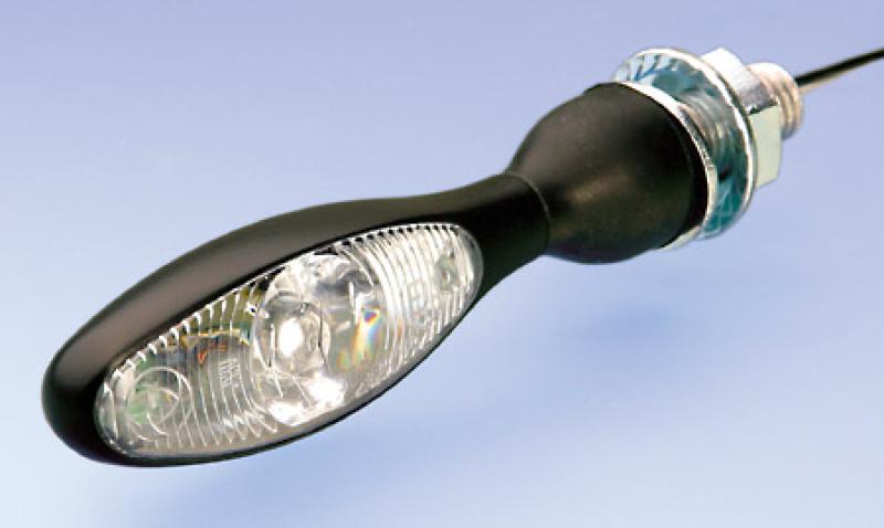 Blinker Micro 1000 LED, schwarz, Glas transparent