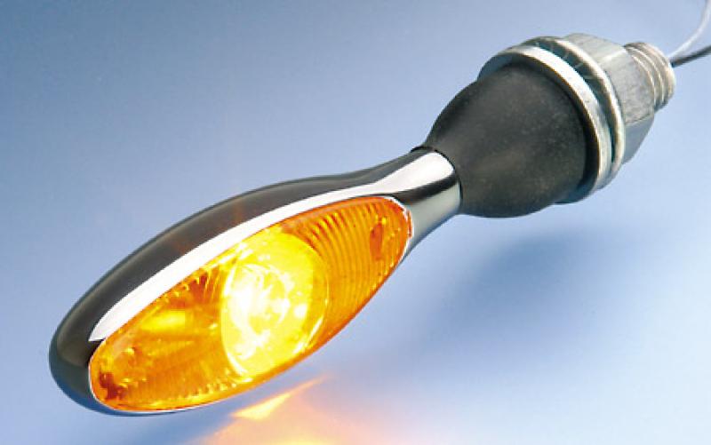 Blinker Micro 1000 LED, chrom, Glas gelb