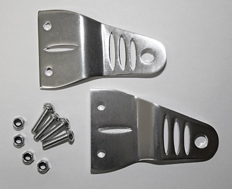 Headlight brackets, Alu silver anodized