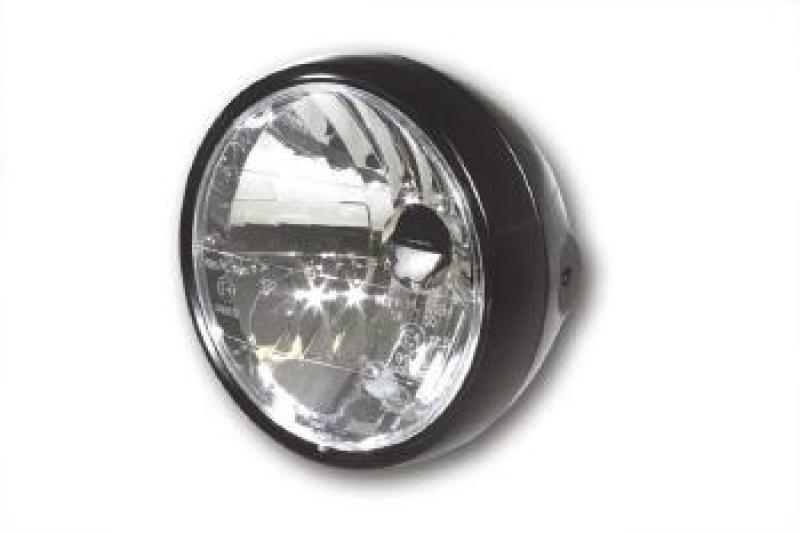 Scheinwerfer, 6 1/2 Zoll Metallgehäuse schwarz seidenmatt, mit Standlicht