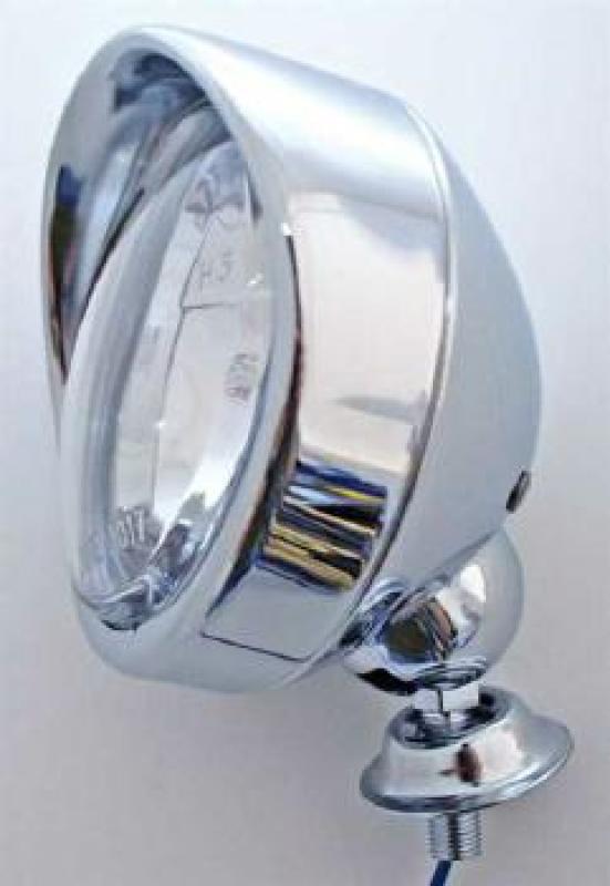 Spot light with visor, chrome plated