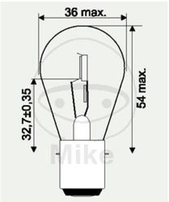 Glühlampe,12V25/25W JMP, BA20D
