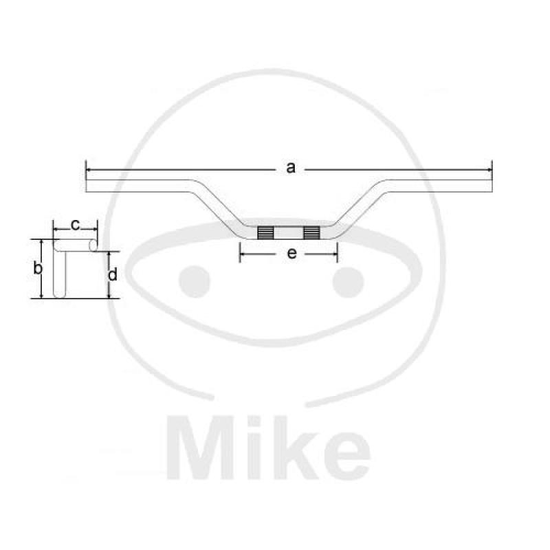 Stahl-Lenker, silber, 22 mm, Superbike, TRW