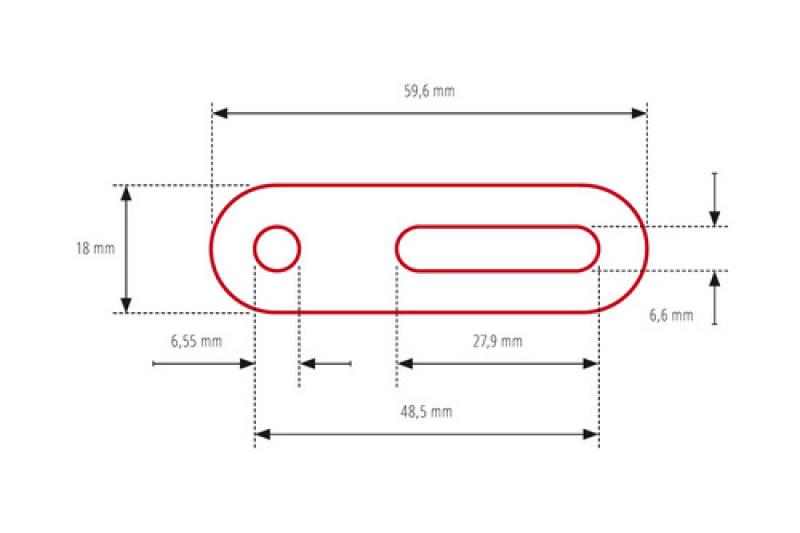 Universal-Adapter, 60mm kurz, Schraublochabstand 20-42mm