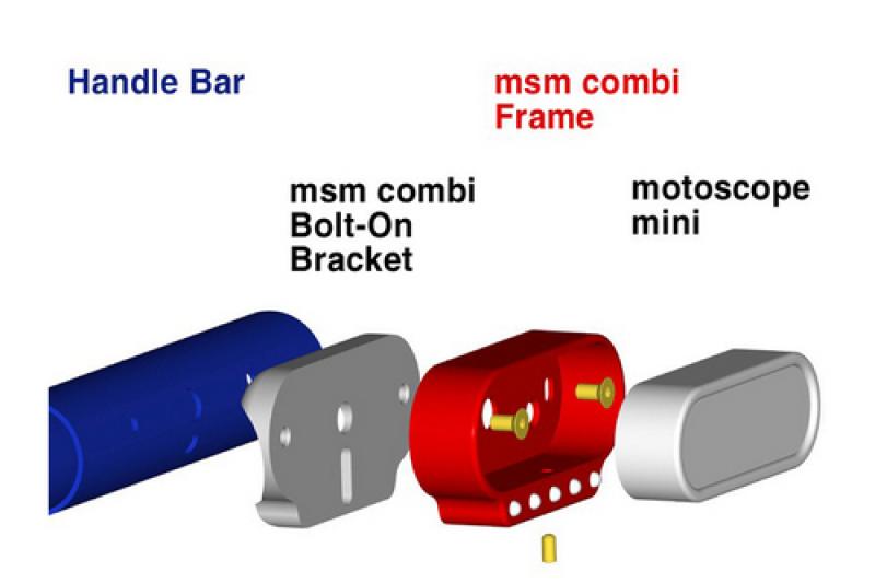 Msm combi 22mm handle bar bolt-on-bracket, polished