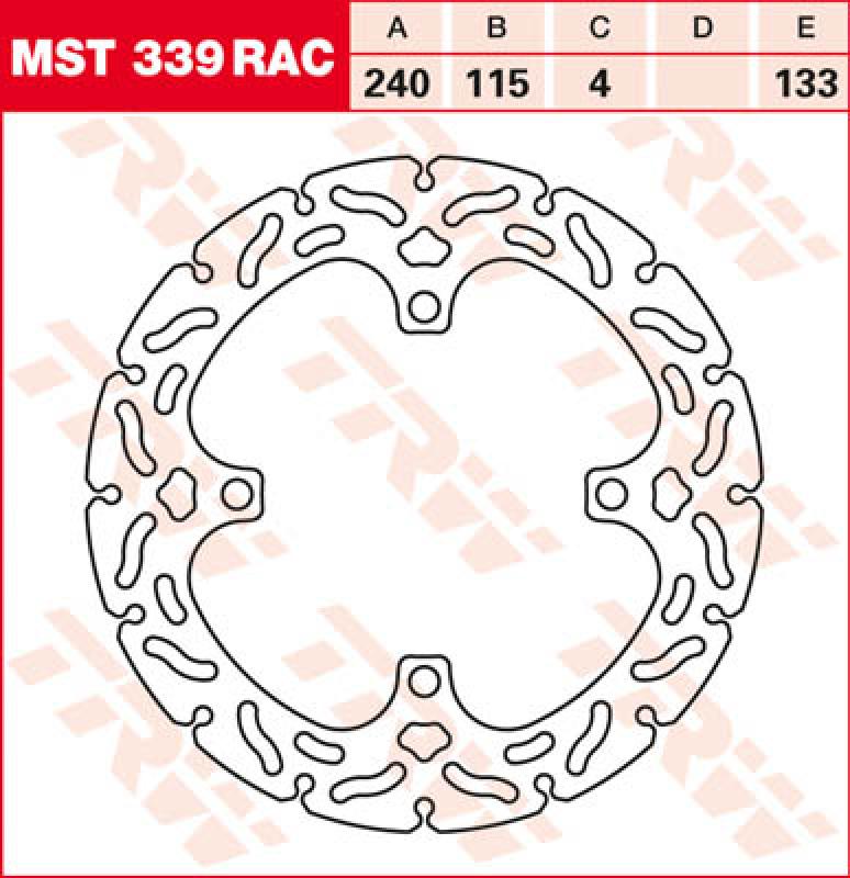 Brake disc MST339RAC,fixed