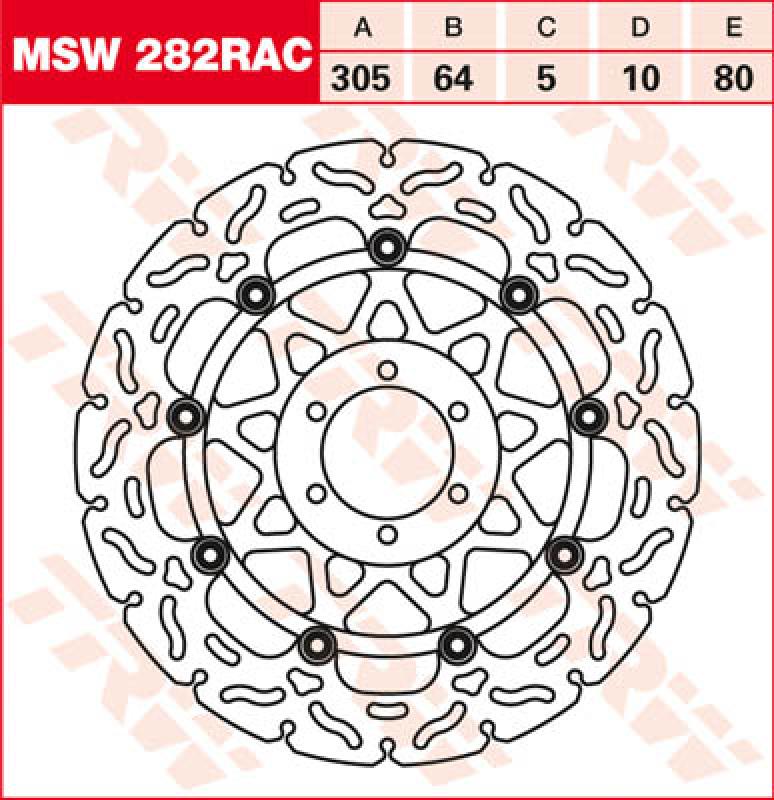 Brake disc MSW282RAC, floating