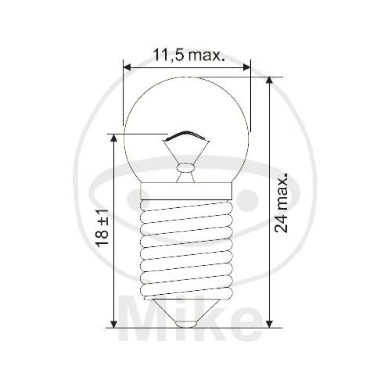 Glühlampe,6V0.6W JMP, E10
