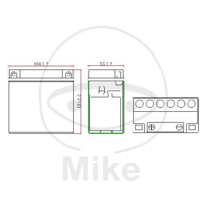 Motorradbatterie, JMT, wartungsfrei, VTB-9 V-Twin JMT, YTZ12S
