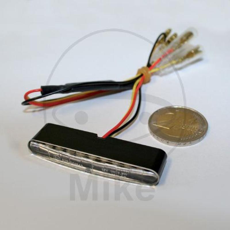 LED Rückleuchte, Klarglas, Gehäuse schwarz, Highsider