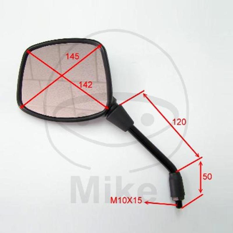 Spiegel, schwarz, rechts