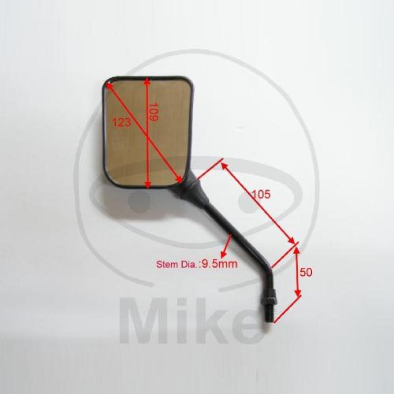 Spiegel, schwarz, Universal, links, M10