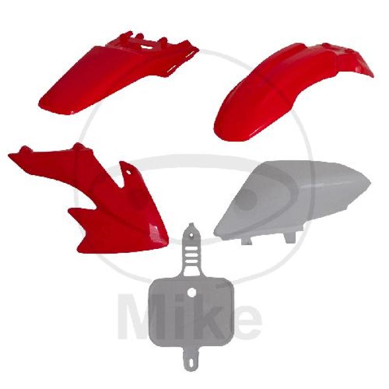 Polisport, kp. Kit, Verkleidungsteile, weiss/rot 04