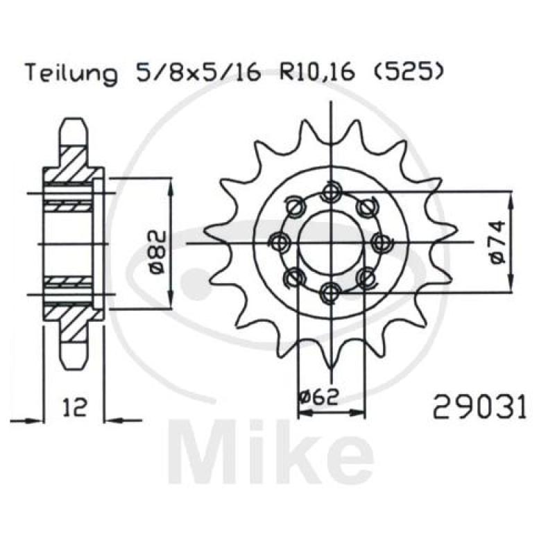 Ritzel, 22Z, Teil.: 525, rund 17.2/20