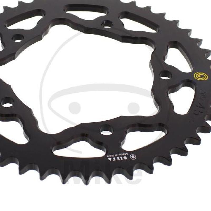 Alu-Kettenrad: 45Z, Teil.: 525 schwarz, Sitta, Innen Ø : 120, Lochkr.: 140