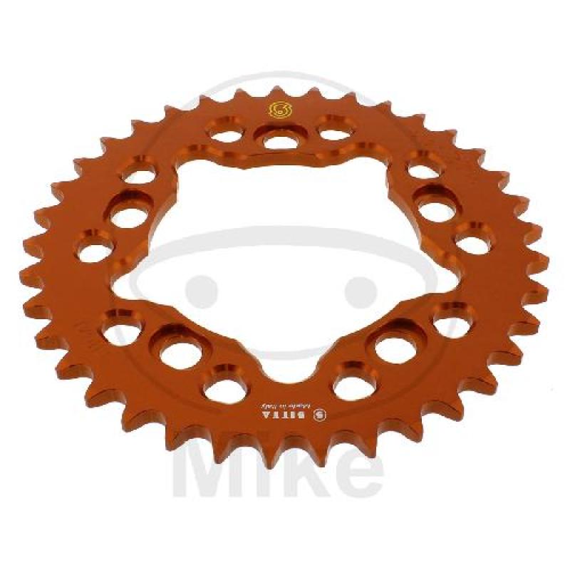 Alu-Kettenrad: 37Z, Teil.: 525 orange, Sitta, Innen Ø : 101, Lochkr.: 124