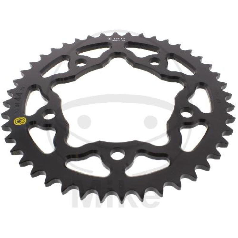 Alu-Kettenrad: 44Z, Teil.: 525 schwarz, Sitta, Innen Ø : 112, Lochkr.: 138