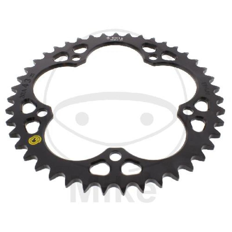Alu-Kettenrad: 43Z, Teil.: 525 schwarz, Sitta, Innen Ø : 132, Lochkr.: 152
