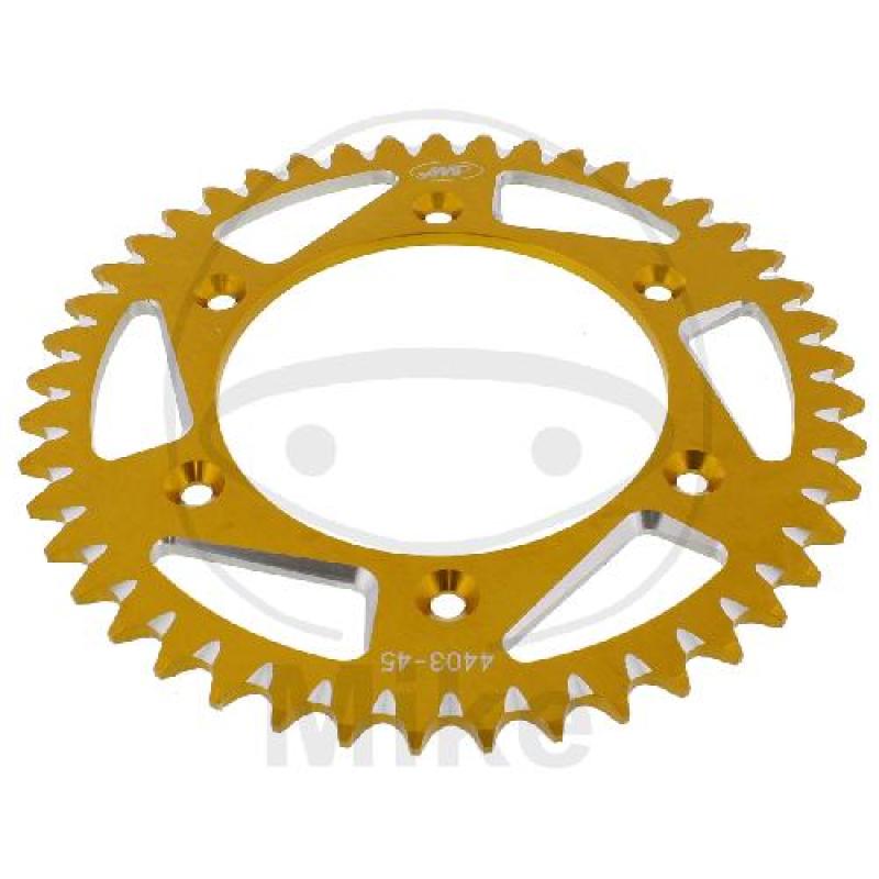 Alu-Kettenrad: 45Z, Teil.: 520 gold, JMP , Innen Ø : 125, Lochkr.: 150