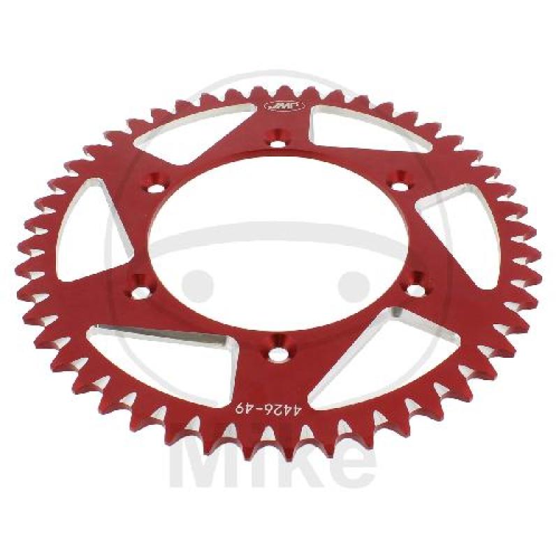 Alu-Kettenrad: 49Z, Teil.: 520 rot, JMP , Innen Ø : 126, Lochkr.: 146