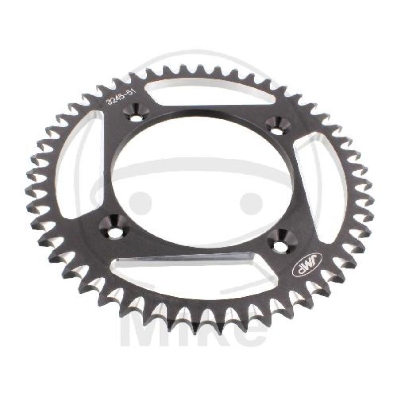 Alu-Kettenrad, 51Z, Teil.: 428 schwarz, JMP , Innen Ø : 110, Lochkr.: 132