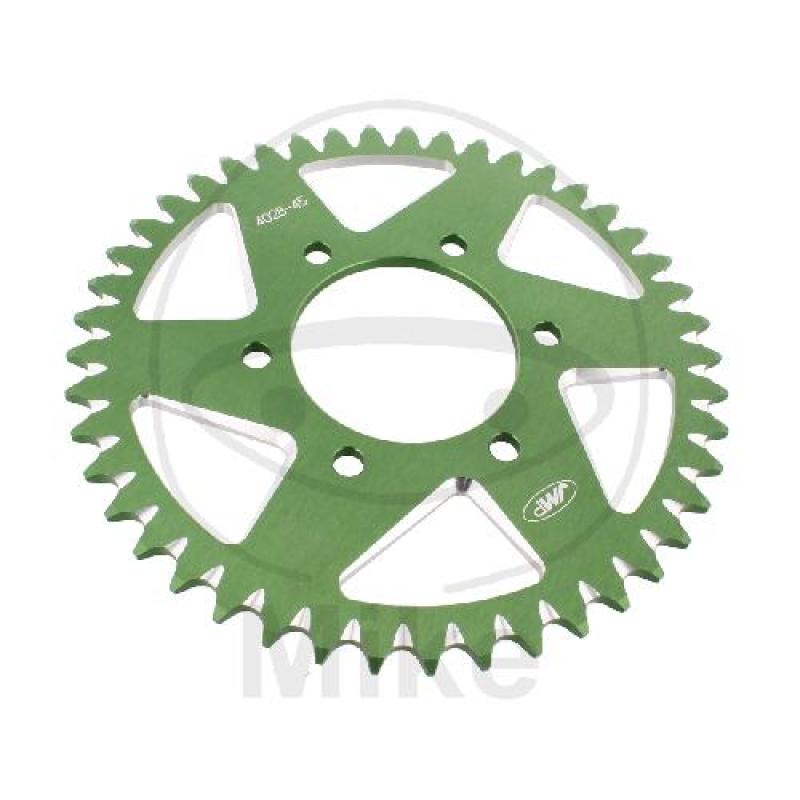 Alu-Kettenrad: 45Z, Teil.: 520 grün, JMP , Innen Ø : 080, Lochkr.: 104