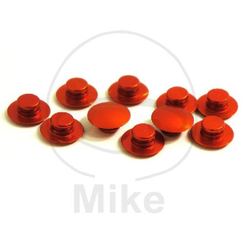 Schraubenkappen-Satz, M10 Alu, orange, Pro Bolt