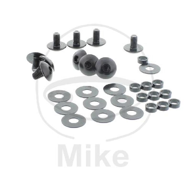 Linsenschraube-Satz, M6X1,00, 10  mm, Alu schwarz, Pro Bolt