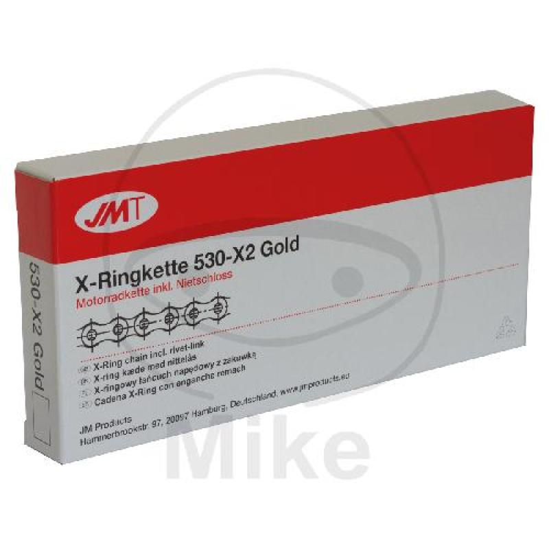 JMT, X-Ring-Kette, 530X2 gold 106, offen mit Nietschloss