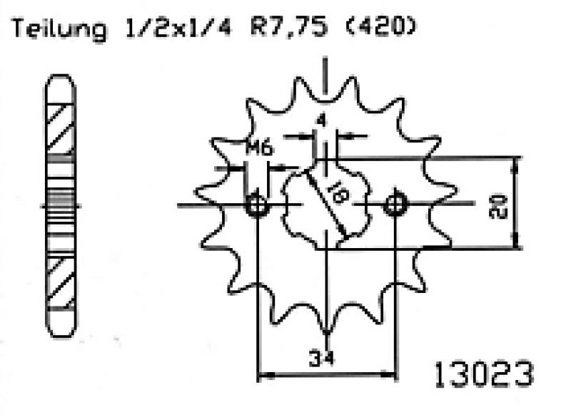 Pinion gear, 19 teeth