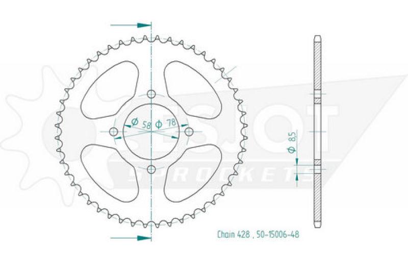 Kettenrad, 48 Zähne