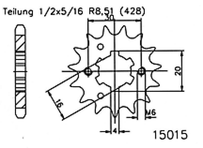 Pinion gear, 16 teeth