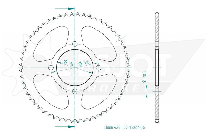 Kettenrad, 56 Zähne