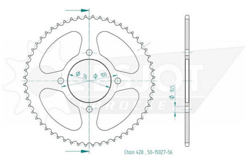 Kettenrad, 56 Zähne