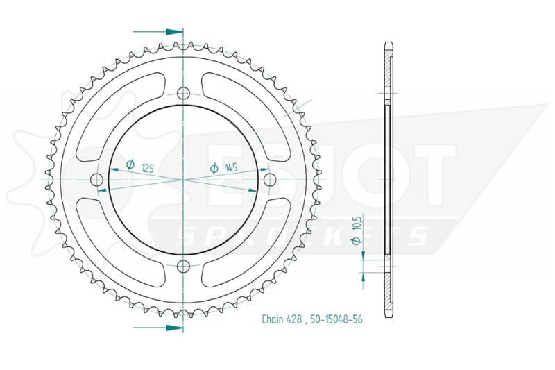 Kettenrad, 56 Zähne