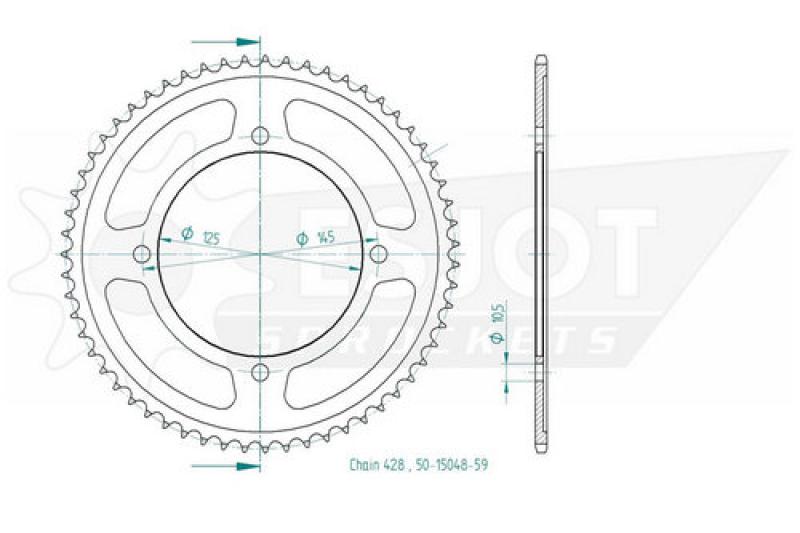 Kettenrad, 59 Zähne
