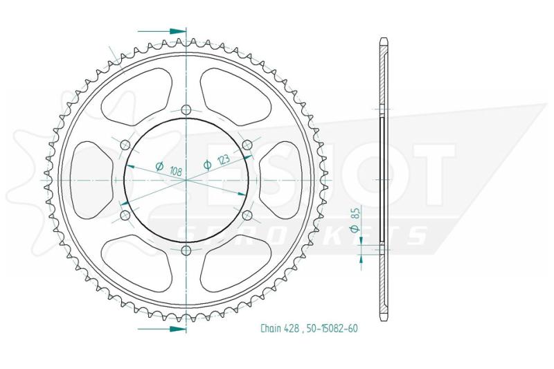 Kettenrad, 60 Zähne
