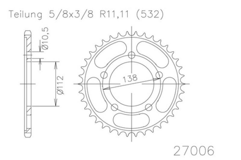 Kettenrad, 48 Zähne