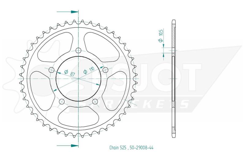 Kettenrad, 44 Zähne
