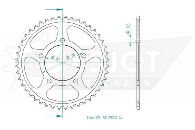 Kettenrad, 44 Zähne