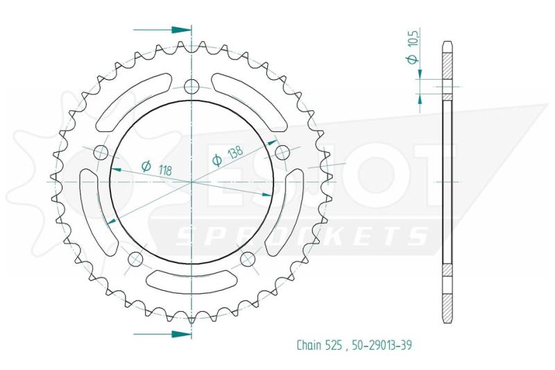 Kettenrad, 39 Zähne